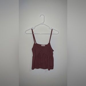 Dusty rose waffle print crop top